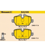 BARUM - BA2308 - Тормозные колодки задние BMW 1/3(E81 E87 E90) 1.6i/1.8i/1.8d/2.0i 04-
