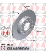ZIMMERMANN 100124320 Торм.диск зад.[245x10] 5 отв.[min 2] Coat Z