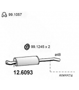 ASSO - 126093 - Резонатор глушителя средний FIAT MU...