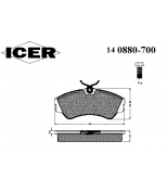 ICER 140880700 Комплект тормозных колодок, диско