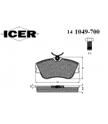 ICER 141049700 Комплект тормозных колодок, диско