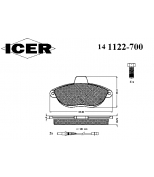 ICER - 141122700 - 141122700639001 Тормозные колодки дисковые