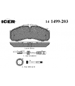 ICER - 141499203 - 141499203639001 Тормозные колодки дисковые