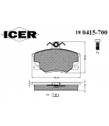 ICER - 180415700 - 180415700300001 Тормозные колодки дисковые
