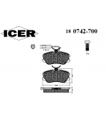 ICER - 180742700 - 180742700300001 Тормозные колодки дисковые