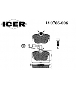 ICER - 180766006 - 180766-006_колодки дисковые п.! BMW E30 1.6i-2.5i/2.4D/TD 83-94