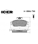 ICER - 180806700 - 180806700300001 Тормозные колодки дисковые