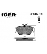 ICER - 180989700 - Комплект тормозных колодок, диско