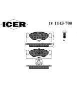 ICER - 181143700 - 181143700300001 Тормозные колодки дисковые