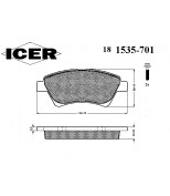 ICER - 181535701 - Комплект тормозных колодок, диско