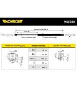 MONROE - ML5226 - Пружина газовая крышки багажника