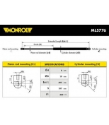 MONROE - ML5776 - Газовый упор багажника MI Outlander CW 07-12
