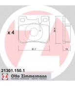 ZIMMERMANN - 213011501 - Комплект тормозных колодок, диско