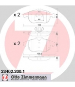 ZIMMERMANN - 234022001 - Комплект тормозных колодок, диско