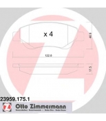 ZIMMERMANN - 239591751 - Колодки тормозные дисковые Citroen, Peugeot, Toyota