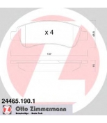 ZIMMERMANN 244651901 Колодки тормозные дисковые Citroen, Peugeot, Fiat