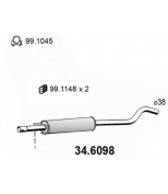 ASSO - 346098 - Резонатор глушителя средний OPEL CO...