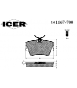 ICER - 141167700 - Комплект тормозных колодок, диско