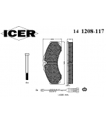 ICER - 141208117 - Комплект тормозных колодок, диско