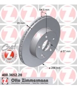 ZIMMERMANN 400365220 Торм.диск пер.вент.[288x25] 5 отв.[min 2] Coat Z