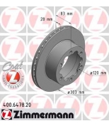 ZIMMERMANN 400647820 Диск тормозной задний mb sprinter 5 series 06- vw crafter 30-50 06-