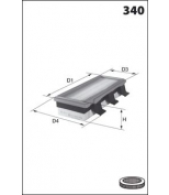 MECAFILTER - ELP3726 - Фильтр воздушный: Clio II/Kangoo/97-05/1.9D