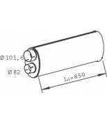 DINEX - 47308 - Резонатор(бочка) глушителя  овальный