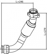 DINEX - 54233 - Труба глушителя (Без гофры)MB Actros левая (от турбины)/54233 -