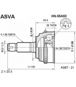 ASVA - HN55A50 - ШРУС НАРУЖНЫЙ 30x60x26 (HONDA : CIVIC EU3/EU4 (V24