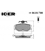 ICER - 180618700 - Комплект тормозных колодок, диско