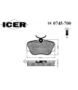 ICER - 180745700 - Комплект тормозных колодок, диско