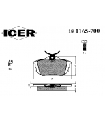 ICER - 181165700 - Комплект тормозных колодок, диско