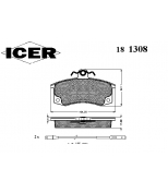 ICER - 181308 - Комплект тормозных колодок, диско