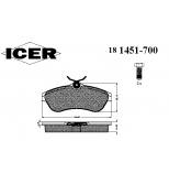 ICER - 181451700 - Комплект тормозных колодок, диско