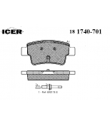 ICER - 181740701 - Комплект тормозных колодок, диско