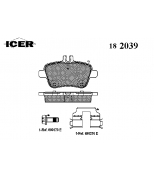 ICER 182039 Колодки тормозные дисковые, комплект 182039