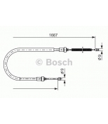 BOSCH - 1987477956 - Трос стояночного тормоза RENAULT LOGAN c ГУР (1667мм)