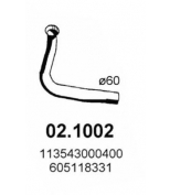 ASSO - 021002 - Передняя труба глушителя Alfa 75 Turbo 87