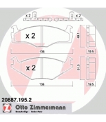 ZIMMERMANN - 208871952 - Комплект тормозных колодок, диско