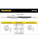 MONROE - ML5268 - Пружина газовая капота