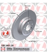 ZIMMERMANN 150345120 "Тормозной диск зад BMW X5/X6 07-&gt;"