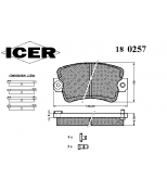 ICER - 180257 - 180257000300001 Тормозные колодки дисковые
