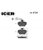 ICER - 180729 - 275 002-SX 264 02=FDB524 !колодки дисковые п. Fiat Tempra 1