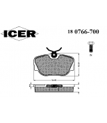 ICER - 180766700 - Комплект тормозных колодок, диско
