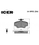 ICER 180993204 Комплект тормозных колодок, диско