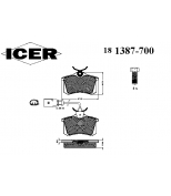 ICER 181387700 Комплект тормозных колодок, диско