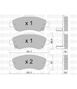 METELLI - 2207890 - Колодки тормозные передние к-кт HONDA CR-V (2007>)