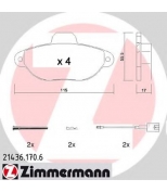 ZIMMERMANN - 214361706 - Колодки тормозные дисковые Ford/Fiat incl. accessory 500, KA