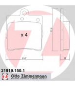 ZIMMERMANN - 219191501 - Комплект тормозных колодок, диско