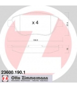 ZIMMERMANN - 236001901 - Комплект тормозных колодок, диско